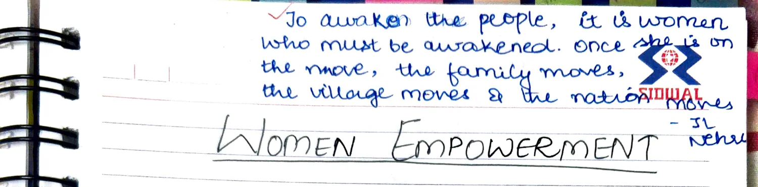Opening Nehru quote + Women Empowerment title heading (p.1)