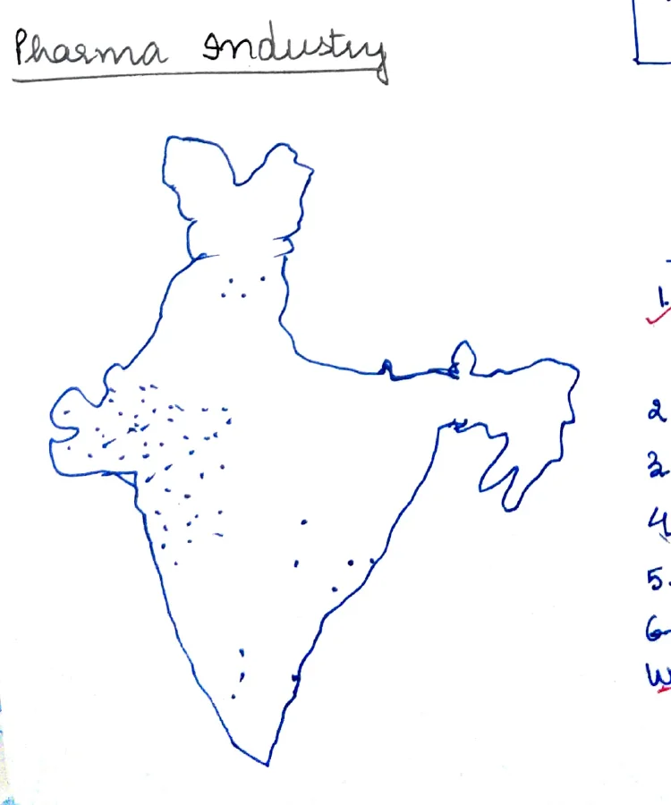 Pharma industry distribution map of India