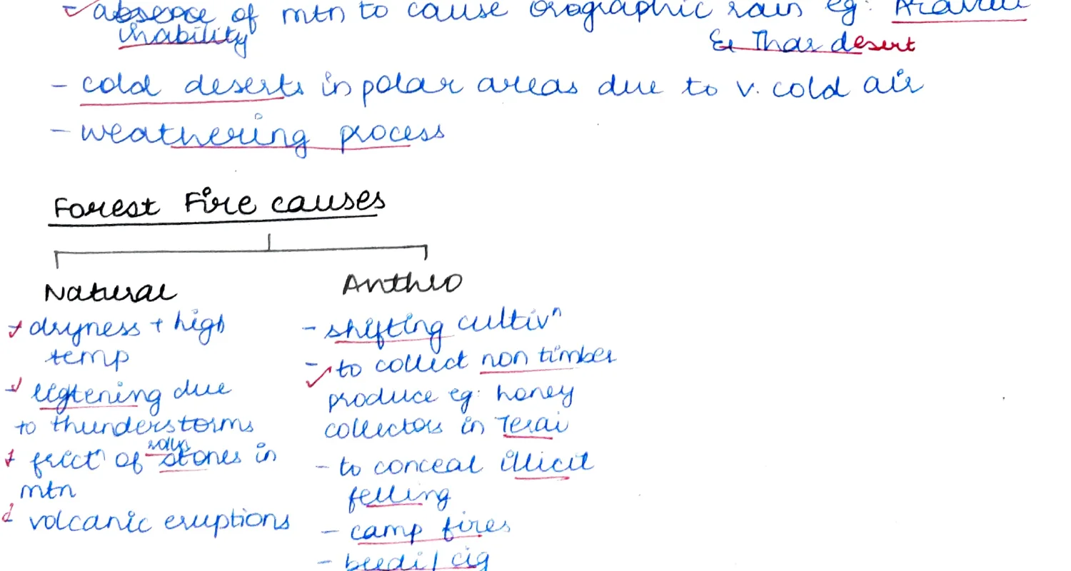 Forest fire causes table — Natural vs Anthropic
