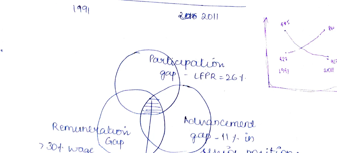 Economic discrimination of women Venn diagram