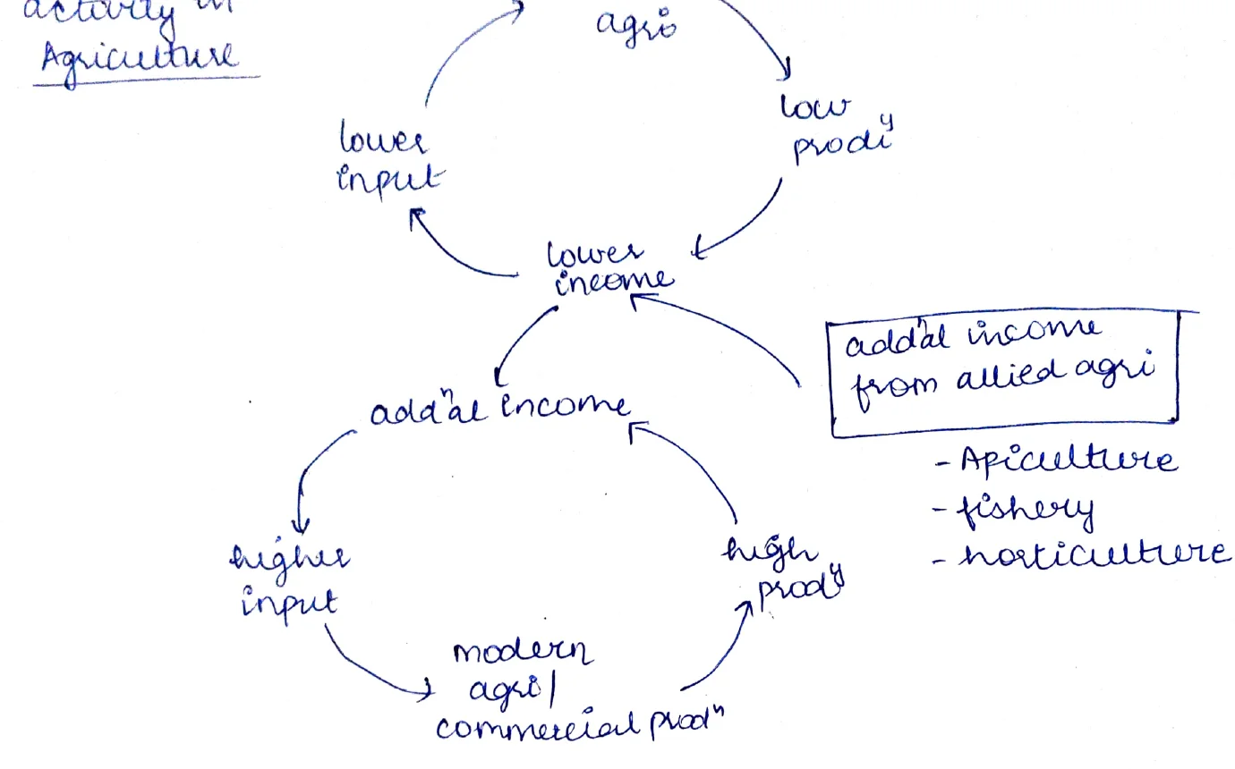 Allied activity in agriculture vicious and virtuous cycle