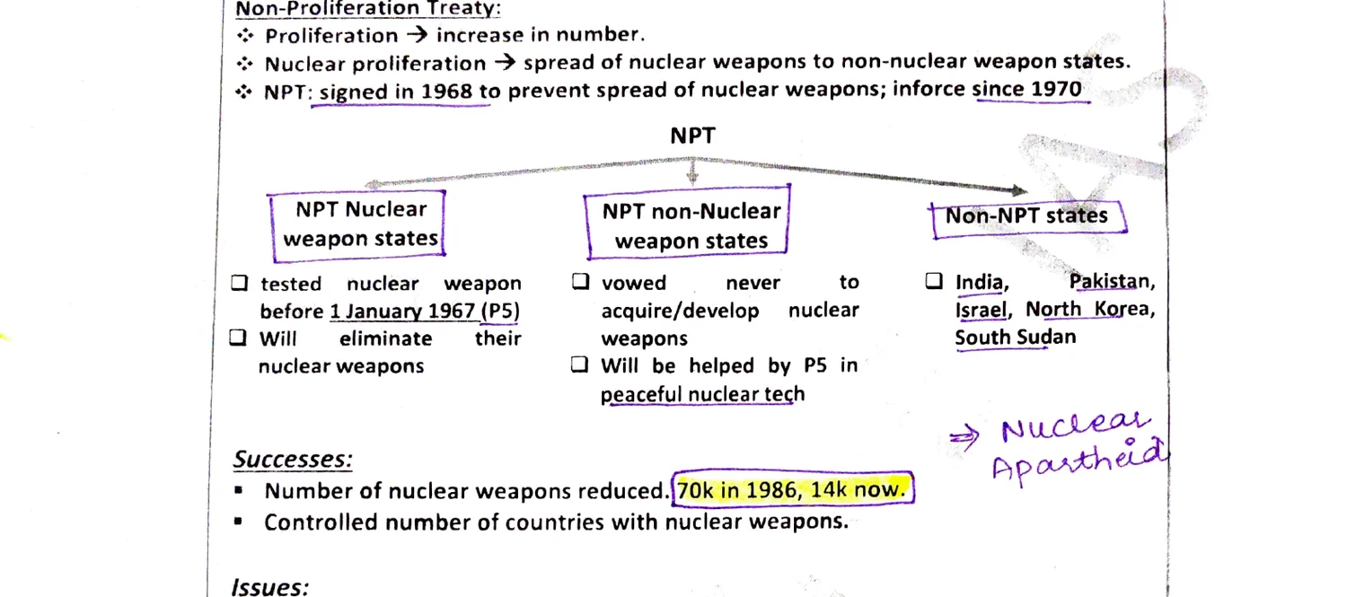NPT three-category structure table