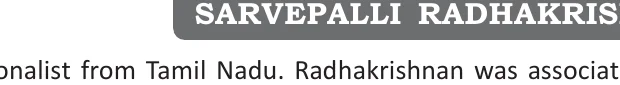 Section banner — SARVEPALLI RADHAKRISHNAN