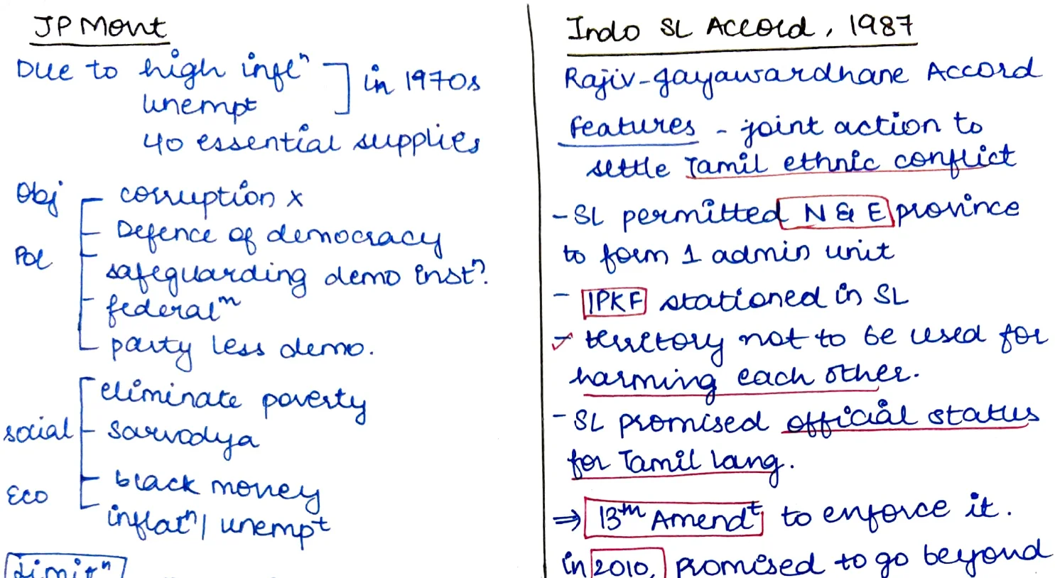 JP Movement and Indo-SL Accord two-column layout