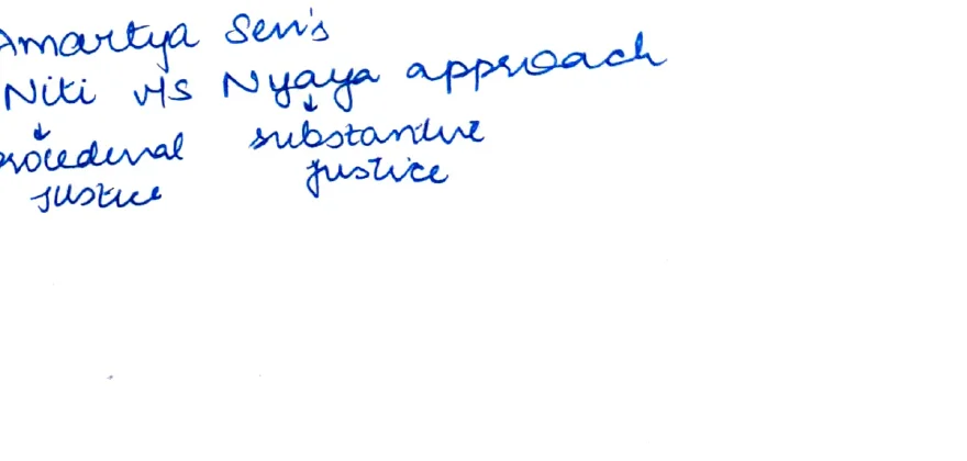 Amartya Sen — Niti vs Nyaya: Procedural vs Substantive Justice