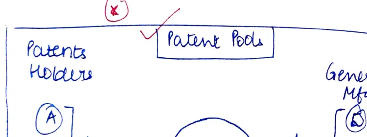 Patent Pool Venn diagram — holders/licensees/royalties